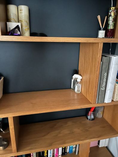 Oak shelving unit
