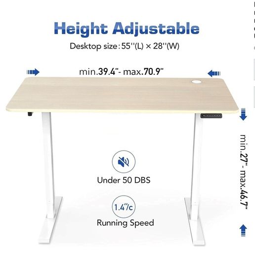 Desk Sit Stand - BRAND NEW - DUAL Motors - Zoom - Electric Office Desk - WFH - 1400mm x 700mm Oak finish Worktop - Gaming - School - no offers