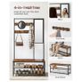 Industrial Coat Rack with Mirror Shoe Bench Hallway Storage Unit Vintage Brown Image 3