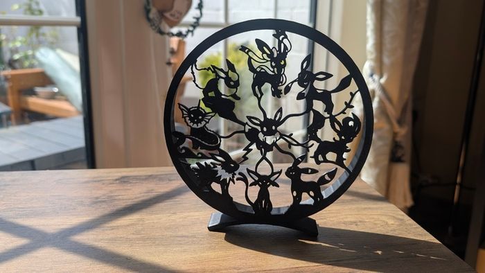 Pokemon Eevee Evolution Silhouette Scuplture 3D Printed Home Decoration