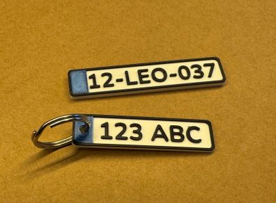 3D Printed Custom Mini Licence Plates & Licence Plate Keychains