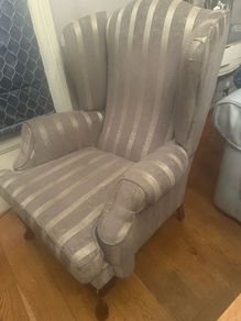 Queen anne wing back chair