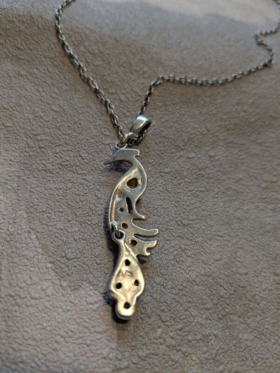 Silver and amber necklace