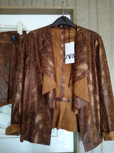 Zara python/snakeskin blazer & skort co-ordinate bnwt