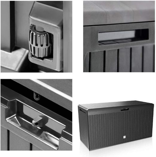 Storage Box Rato Plus Wheels Handles 100 kg Load Capacity Smart Click System Chest Garden Box Cushion Box Anthracite