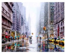 Large Canvas By Richard MacNeil - New York 5th Avenue 120cm x 150cm