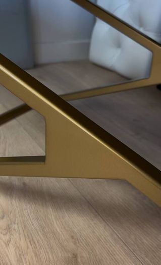Metal frame bench with velvet seat