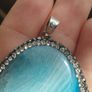 Pendant made of 925 silver and blue agate. Image 3