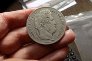 France 1840 B,5 francs.King Louis Philippe.90% silver.