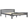 Bed Frame Dark Grey Solid Pinewood 160x200 cm Image 5