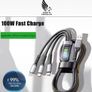 3 In 1 Transparent Super Fast Charging Cable 6A Universal with Type C Usb Micro Image 2