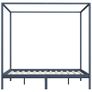 Canopy Bed Frame Grey Solid Pine Wood 160x200 cm Image 2