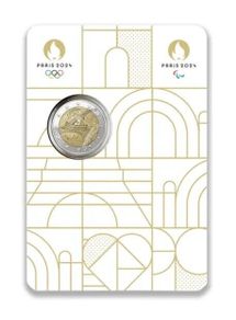 France 2 Euro Commemorative Coin 2024 - Olympic and Paralympic Games Paris 2024 BU. Coincard.