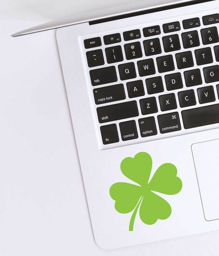 Four Leaf Clover Decal, Four Leaf Clover Sticker, Irish Decal, Four Leaf Shamrock, Lucky Sticker, Vinyl Decal, Phone, Car, Laptop