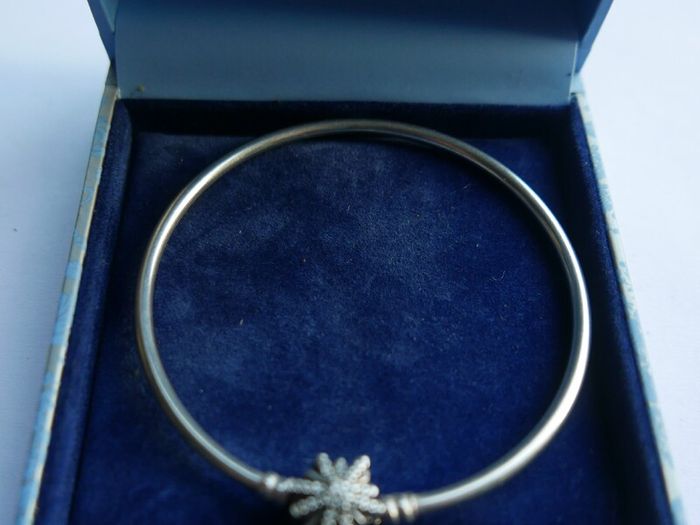 Genuine Pandora Sterling Silver 925  Limited Edition Firework Snowflake Christmas Bangle 10,8g