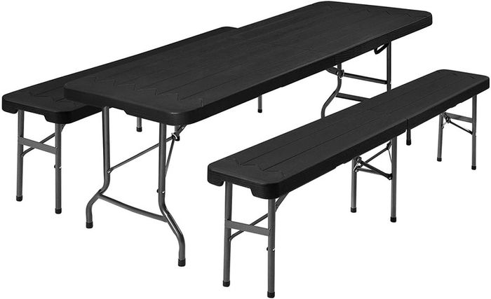 _Beer Tent Set, 180 x 74 x 75 cm, Folding Garden Furniture Set