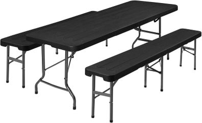 _Beer Tent Set, 180 x 74 x 75 cm, Folding Garden Furniture Set