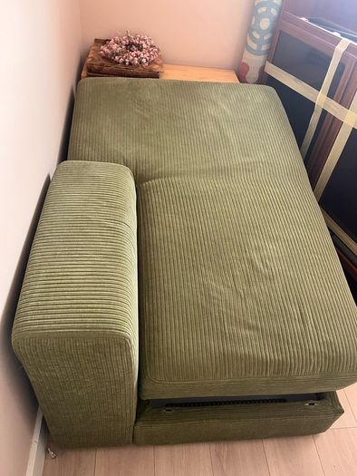 Ikea Jattebo chaise lounge module green corduroy
