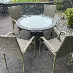 Beautiful Sturdy Rattan Garden Patio Table & 4 x Chairs Set - Can Deliver