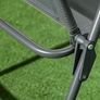 Garden Bistro Set, 3 Pieces Table and Chairs Set, Outdoor Garden Furniture with Foldable Breathable Mesh Fabric Armchairs & Glass Top Coffee Table, Dark Grey Image 8