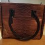 Ladies Brown faux-croc Handbag Image 2