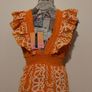 RIVER ISLAND Orange floral frill detail beach maxi dress, NEW WITH TAGS Image 9