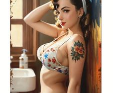 Tattoo Girl : Metal Sign