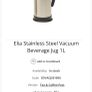 Elia Stainless Steel Vacuum Beverage Jug 1L Image 2