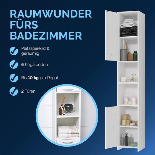 Tall Bathroom Cupboard Tallboy,