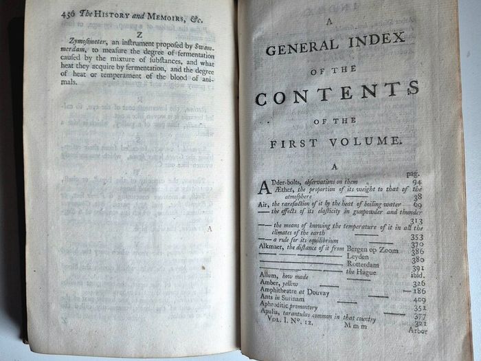 1742. The Philosophical History and Memoirs of the Royal Academy of Sciences at Paris. 1st Edition.  London, First Edition, Octavo, 8vo, Antiquarian, Rare Book, Scientific, Natural Philosophy, French Science, Translation, Abridgment, Copper-Plates.