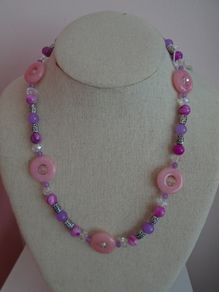 Pink/Purple handmade necklace, New, Jewellery, Gift, Necklaces