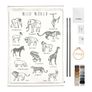 Numero 74 Embroidered School Poster Kit Wild Animal 50x70cm Image 3