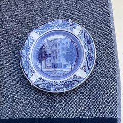 Blue Delft hand painted Amsterdam hanging plate