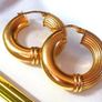 Vintage 9ct Gold Hallmarked Chunky Earrings Image 2