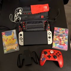 Nintendo Switch OLED + Wheel and games, ULTIMATE BUNDLE
