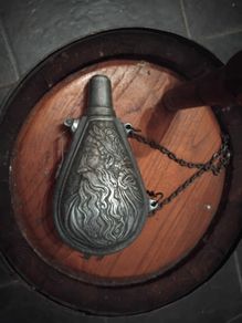 antique gun powder flask