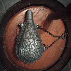 antique gun powder flask
