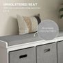 Three-Drawer Shoe Storage Bench, with Padded Top Seat - White Image 3