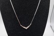 9ct white gold cz necklace