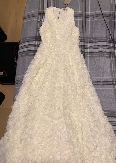 Size 6 Cream 3D Flower Occasion Midi/Maxi Dress from River Island