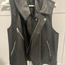 Black Faux Leather Biker Vest Image 2