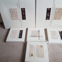 Cream and Gold Canvas pictures - bundle