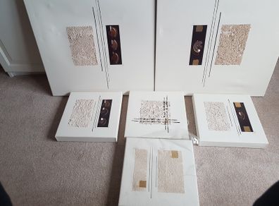 Cream and Gold Canvas pictures - bundle