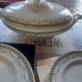 18 Piece of Antique Delf including 2 Lidded Tureen, 2 Platter Plates, Gravy Boat and Plates Image 2