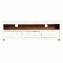 TV Cabinet White 120x30x40 cm Solid Acacia Wood Image 4