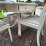 Antique Oval drop leaf table with claw legs and four chairs Image 4