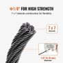Stainless Steel Cable with Cutter and Gloves, 1600 lbs Breaking Strength, 7x7 Strands Core Marine Aircraft Grade for Handrail Stair Decking Fence Outdoors, Black Image 3