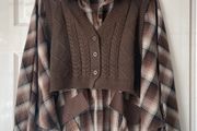 Mochy Oversized Layered Shirt Blouse  New Without Tags L/XL
