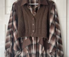 Mochy Oversized Layered Shirt Blouse  New Without Tags L/XL