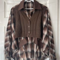 Mochy Oversized Layered Shirt Blouse  New Without Tags L/XL